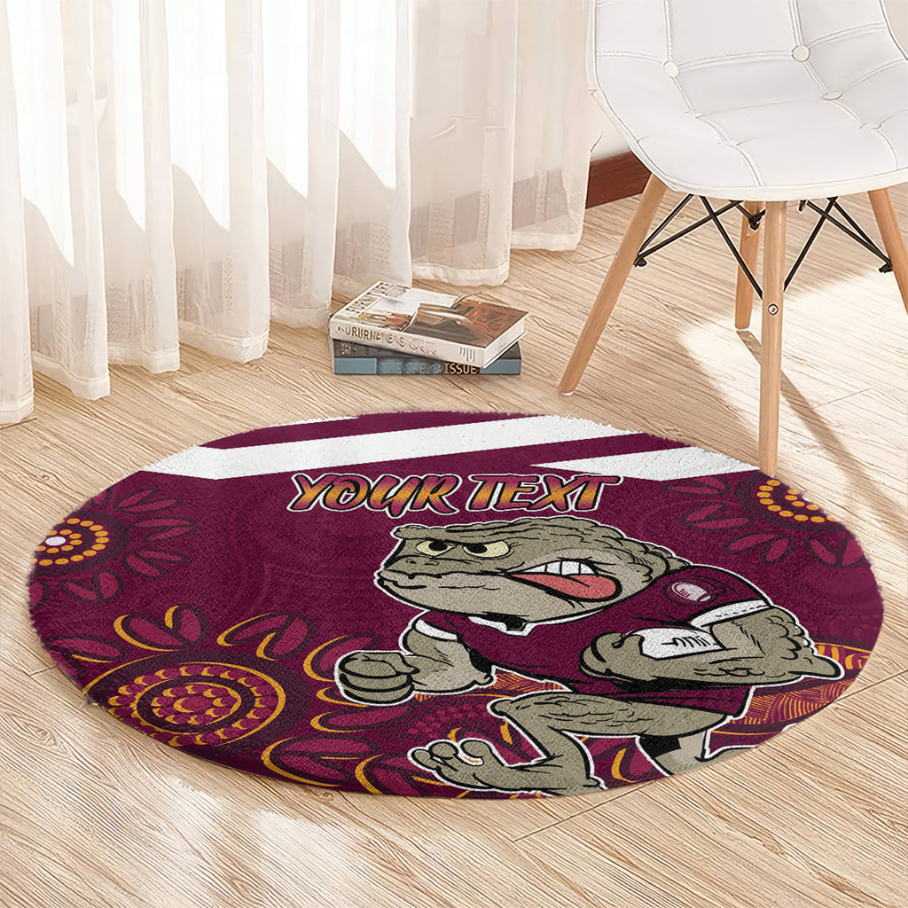 Custom QLD Maroons Cane Toad Blooded Aboriginal Inspired Round Carpet