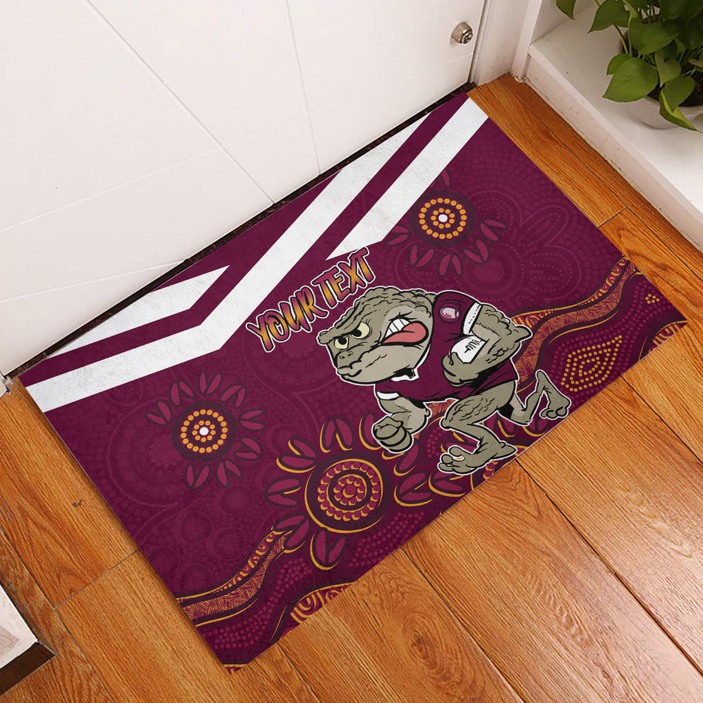 Custom QLD Maroons Cane Toad Blooded Aboriginal Inspired Rubber Doormat
