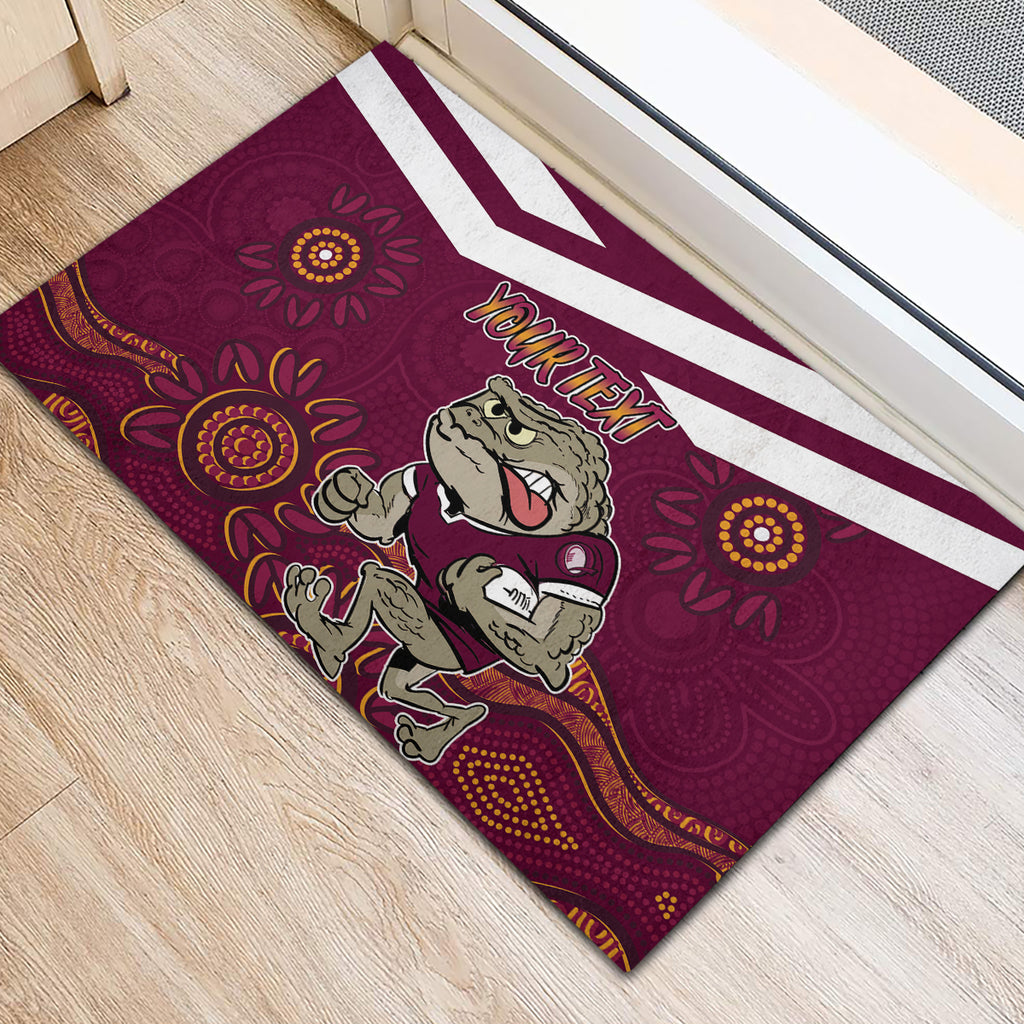 Custom QLD Maroons Cane Toad Blooded Aboriginal Inspired Rubber Doormat