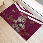 Custom QLD Maroons Cane Toad Blooded Aboriginal Inspired Rubber Doormat
