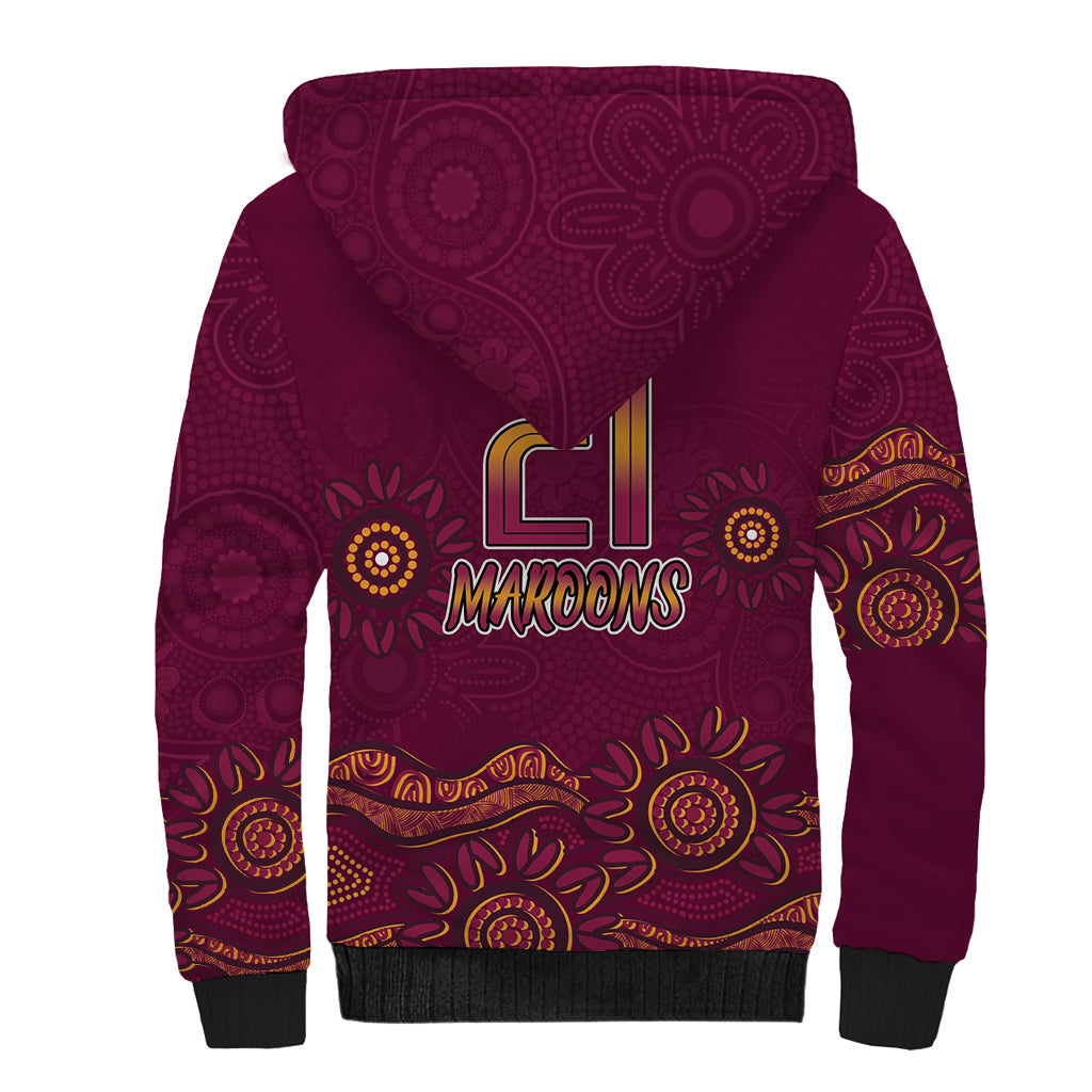 Custom QLD Maroons Cane Toad Blooded Aboriginal Inspired Sherpa Hoodie