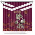 Custom QLD Maroons Cane Toad Blooded Aboriginal Inspired Shower Curtain