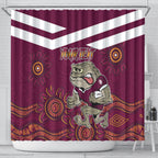 Custom QLD Maroons Cane Toad Blooded Aboriginal Inspired Shower Curtain