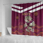 Custom QLD Maroons Cane Toad Blooded Aboriginal Inspired Shower Curtain