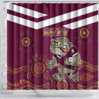 Custom QLD Maroons Cane Toad Blooded Aboriginal Inspired Shower Curtain