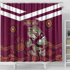 Custom QLD Maroons Cane Toad Blooded Aboriginal Inspired Shower Curtain