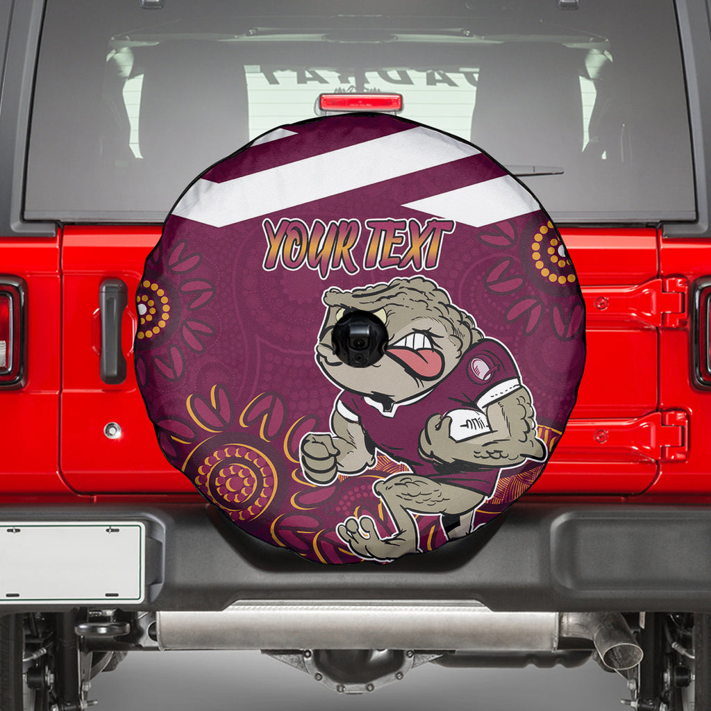 Custom QLD Maroons Cane Toad Blooded Aboriginal Inspired Spare Tire Cover