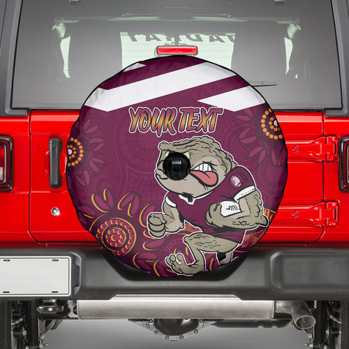 Custom QLD Maroons Cane Toad Blooded Aboriginal Inspired Spare Tire Cover