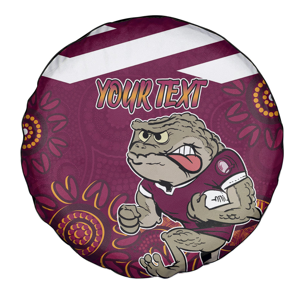 Custom QLD Maroons Cane Toad Blooded Aboriginal Inspired Spare Tire Cover