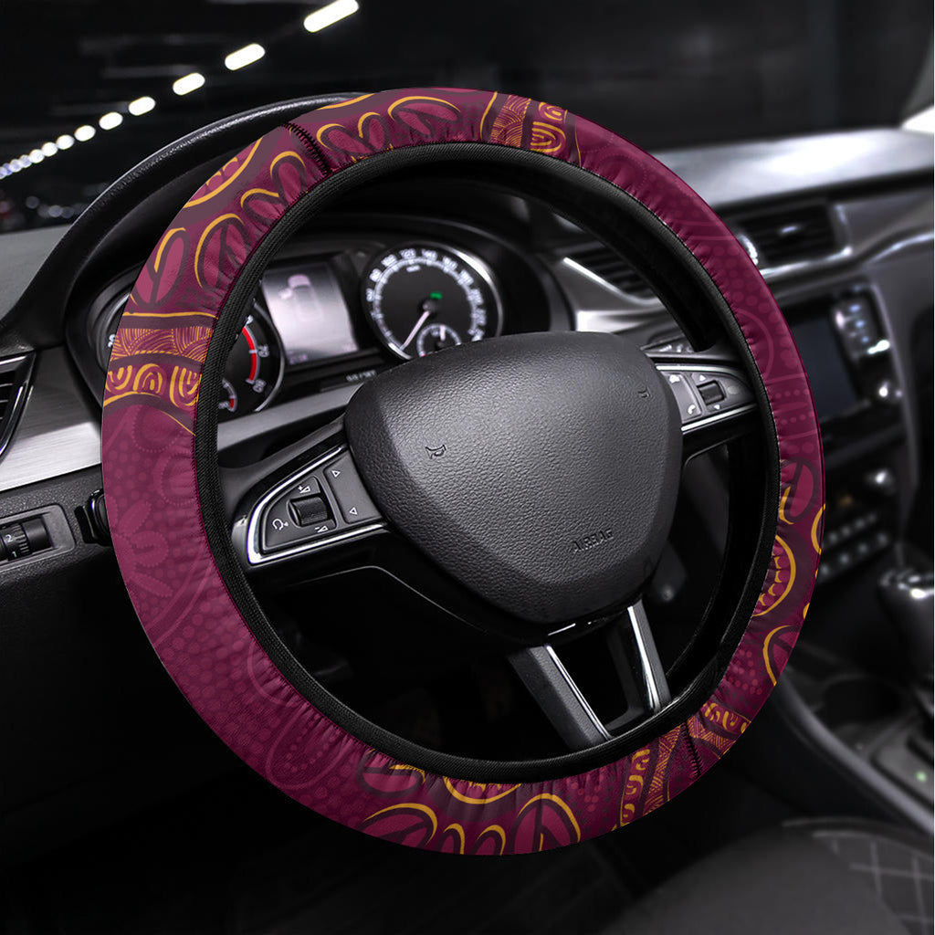 QLD Maroons Cane Toad Blooded Aboriginal Inspired Steering Wheel Cover