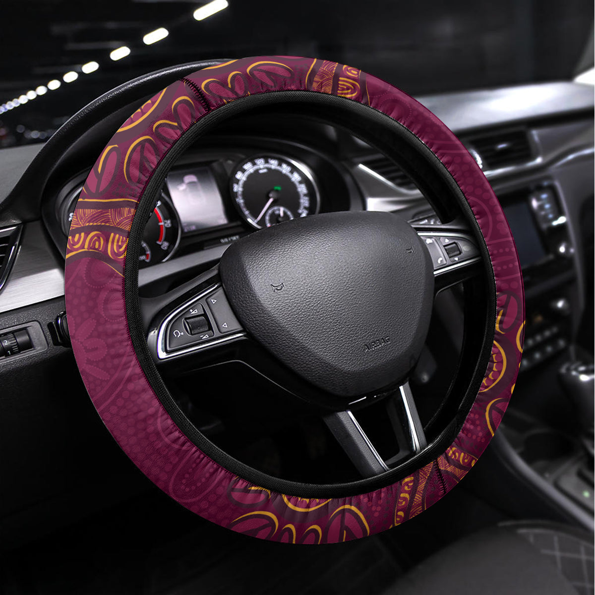 QLD Maroons Cane Toad Blooded Aboriginal Inspired Steering Wheel Cover