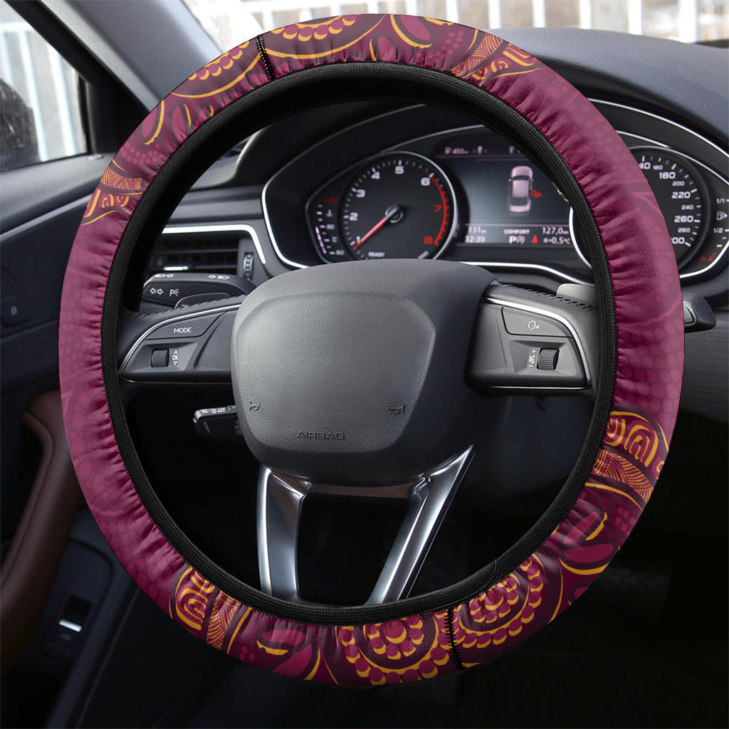 QLD Maroons Cane Toad Blooded Aboriginal Inspired Steering Wheel Cover