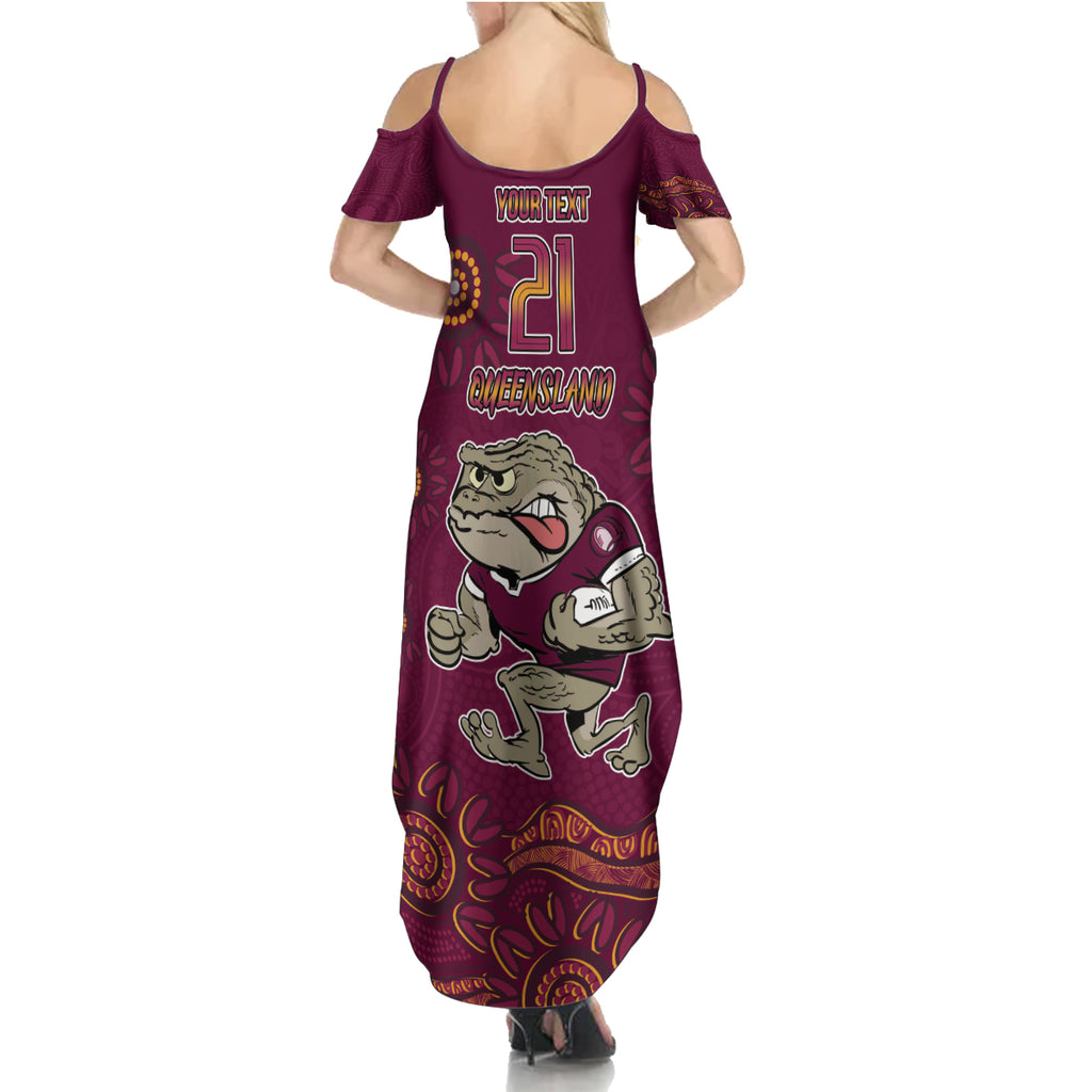 Custom QLD Maroons Cane Toad Blooded Aboriginal Inspired Summer Maxi Dress