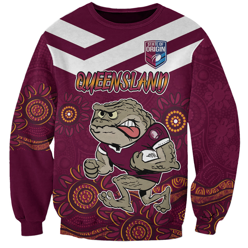 Custom QLD Maroons Cane Toad Blooded Aboriginal Inspired Sweatshirt