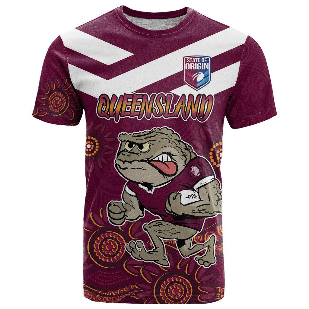 Custom QLD Maroons Cane Toad Blooded Aboriginal Inspired T Shirt