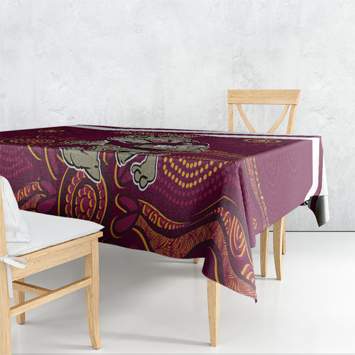Custom QLD Maroons Cane Toad Blooded Aboriginal Inspired Tablecloth