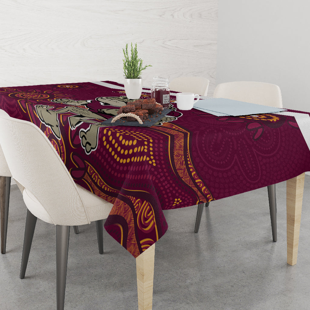 Custom QLD Maroons Cane Toad Blooded Aboriginal Inspired Tablecloth