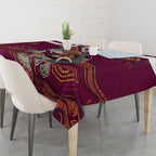 Custom QLD Maroons Cane Toad Blooded Aboriginal Inspired Tablecloth