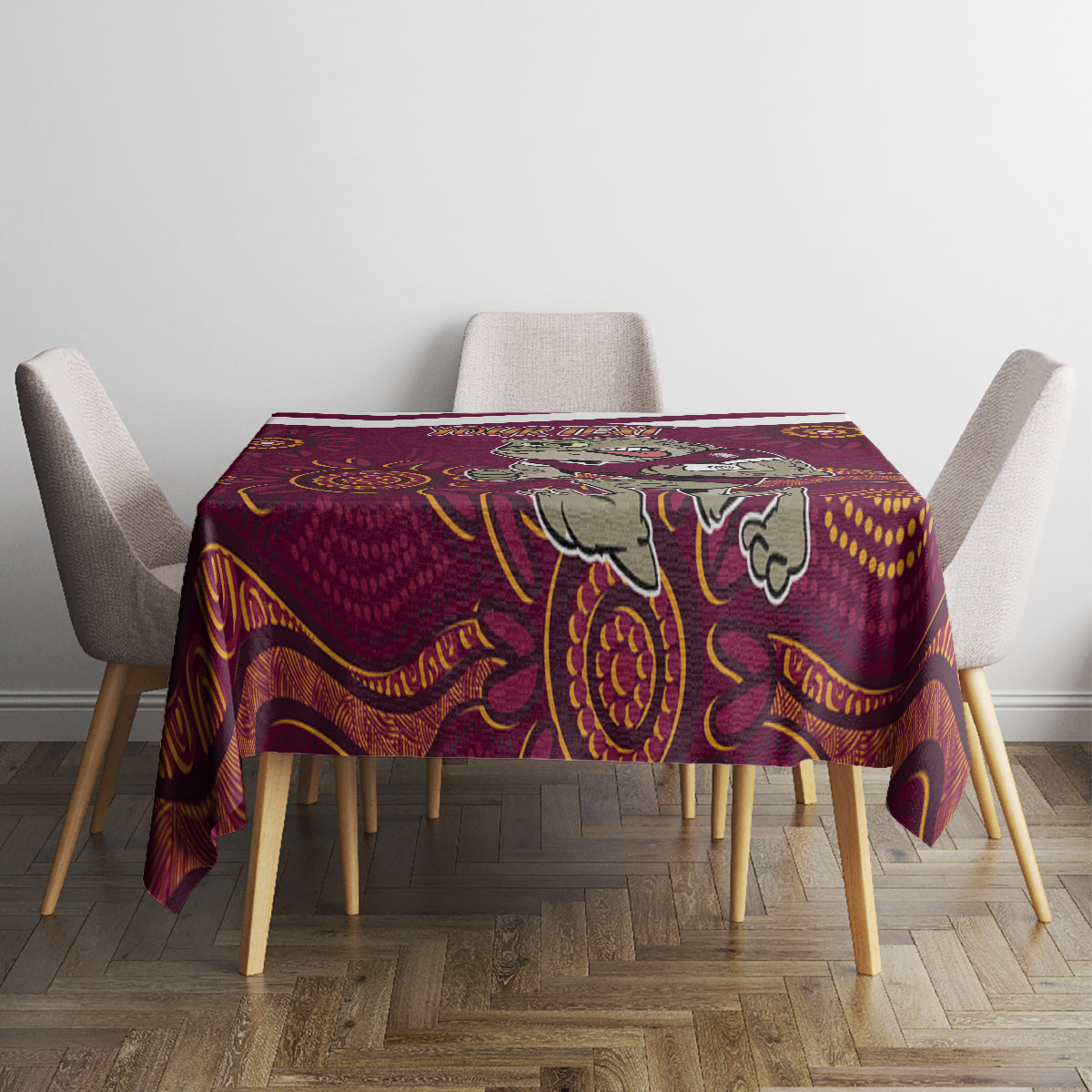 Custom QLD Maroons Cane Toad Blooded Aboriginal Inspired Tablecloth