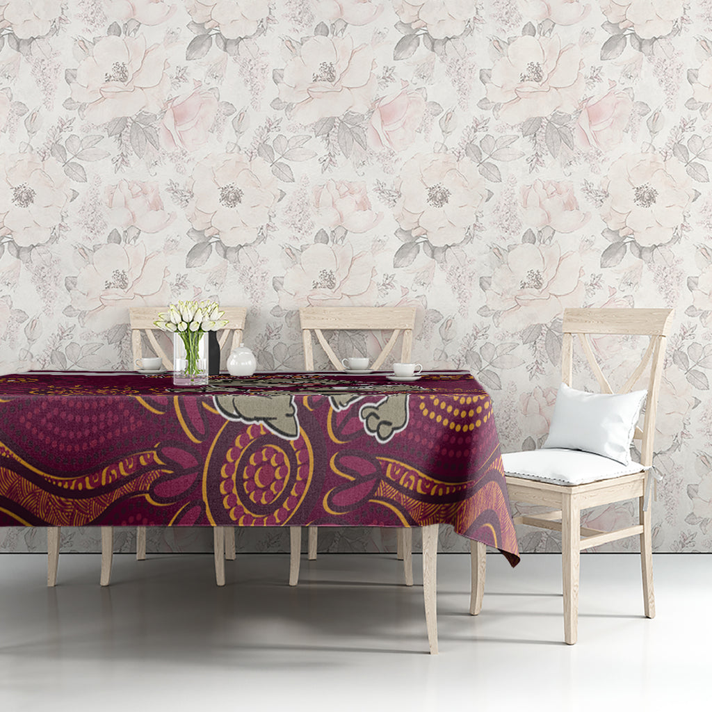 Custom QLD Maroons Cane Toad Blooded Aboriginal Inspired Tablecloth