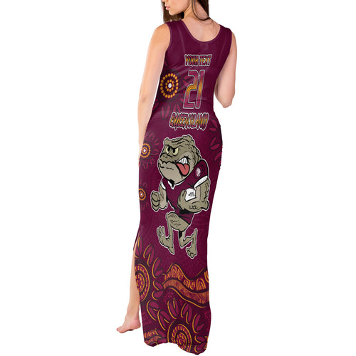 Custom QLD Maroons Cane Toad Blooded Aboriginal Inspired Tank Maxi Dress
