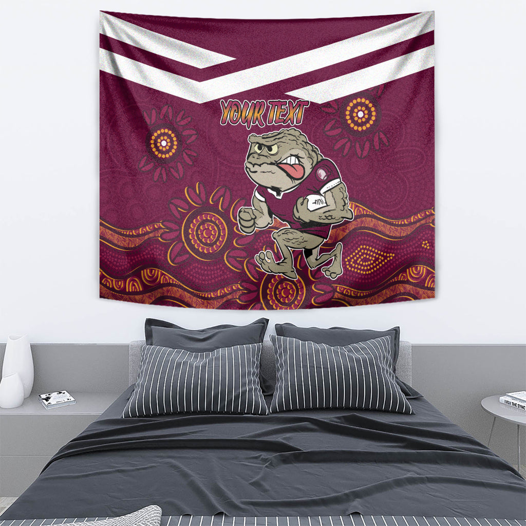 Custom QLD Maroons Cane Toad Blooded Aboriginal Inspired Tapestry