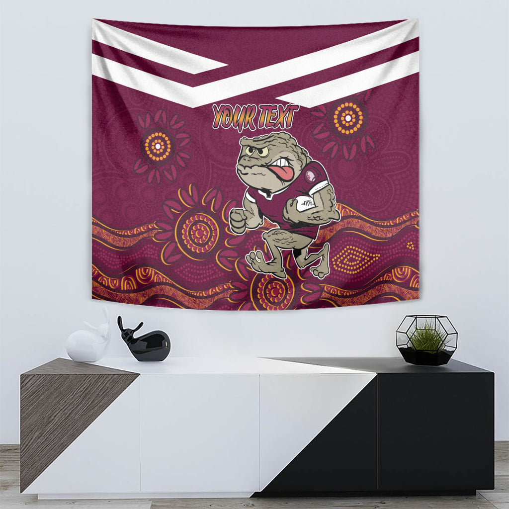 Custom QLD Maroons Cane Toad Blooded Aboriginal Inspired Tapestry