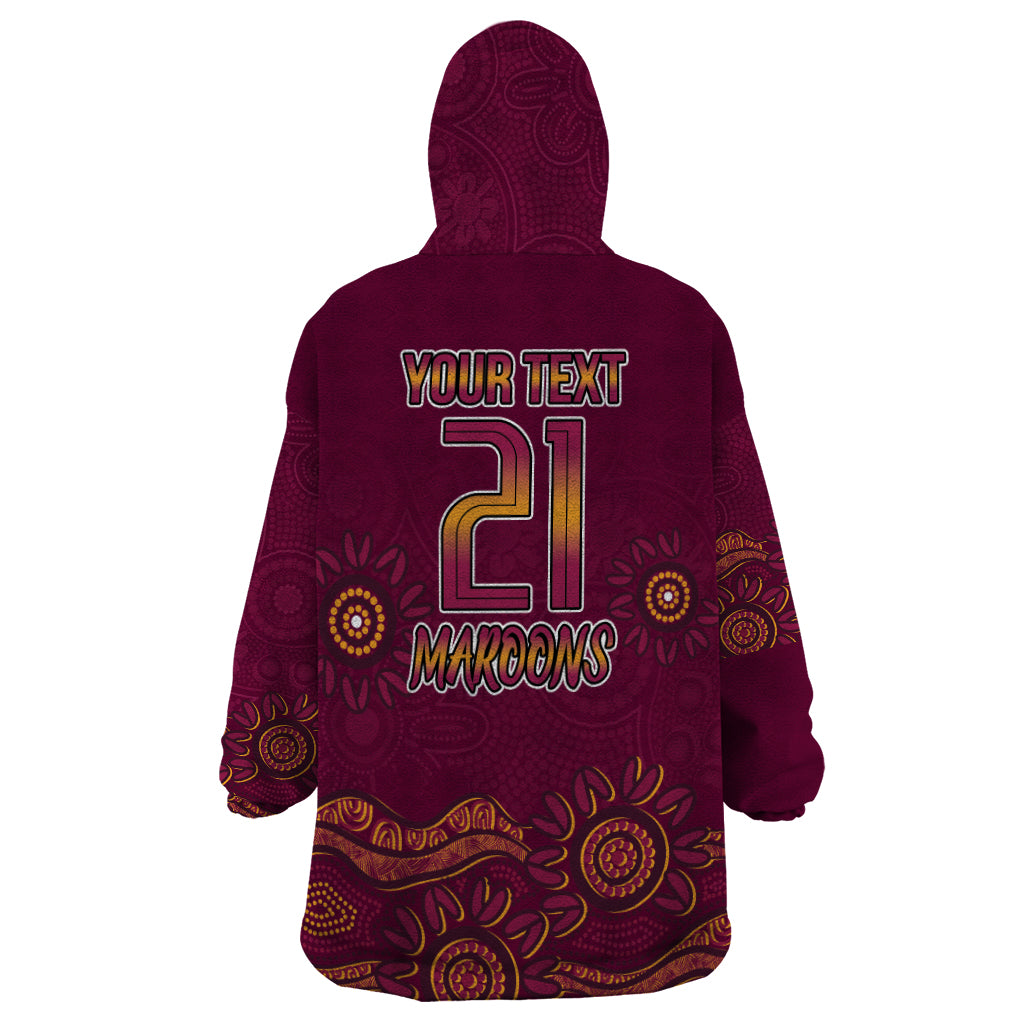 Custom QLD Maroons Cane Toad Blooded Aboriginal Inspired Wearable Blanket Hoodie