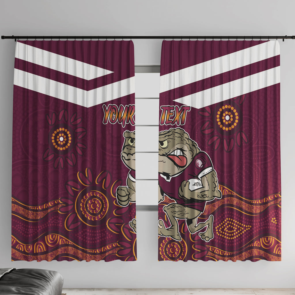 Custom QLD Maroons Cane Toad Blooded Aboriginal Inspired Window Curtain