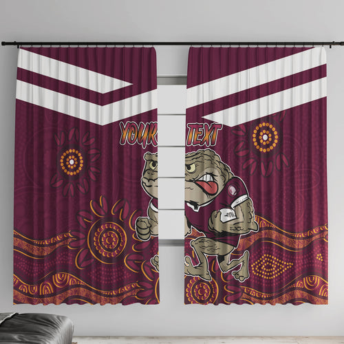 Custom QLD Maroons Cane Toad Blooded Aboriginal Inspired Window Curtain