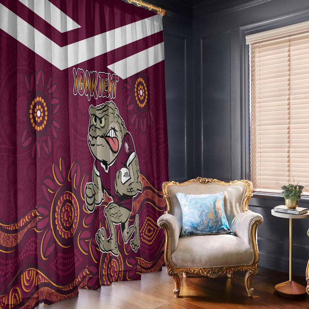 Custom QLD Maroons Cane Toad Blooded Aboriginal Inspired Window Curtain