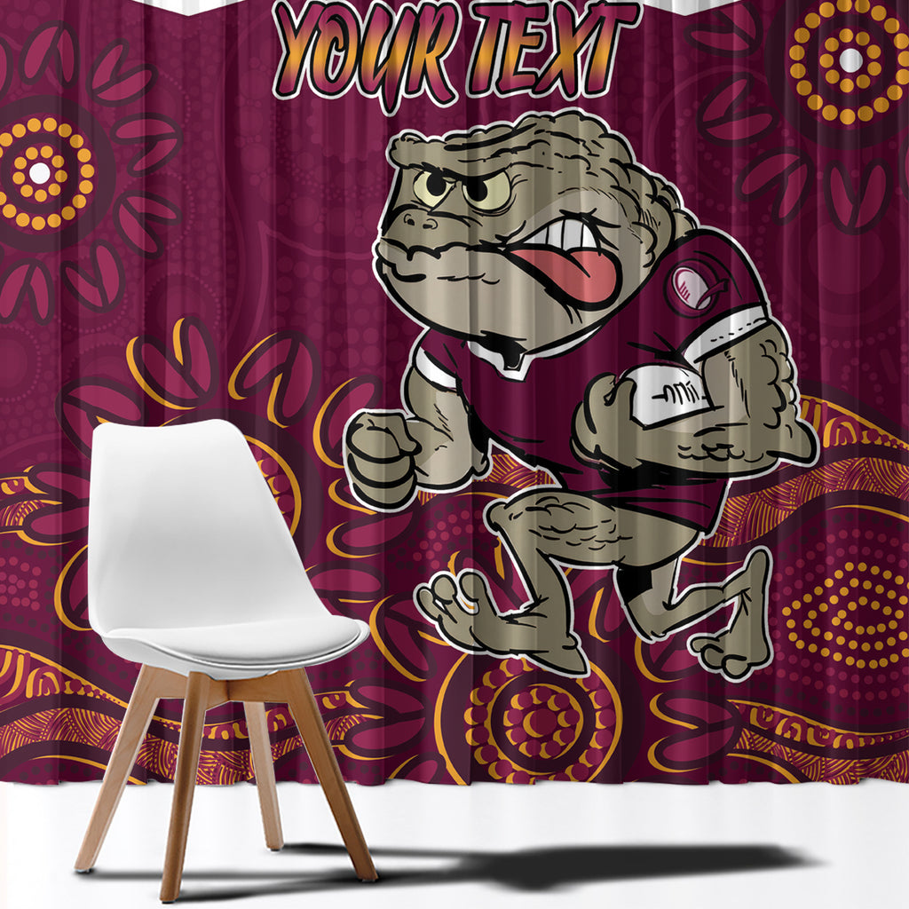 Custom QLD Maroons Cane Toad Blooded Aboriginal Inspired Window Curtain