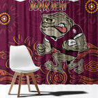 Custom QLD Maroons Cane Toad Blooded Aboriginal Inspired Window Curtain