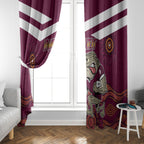Custom QLD Maroons Cane Toad Blooded Aboriginal Inspired Window Curtain