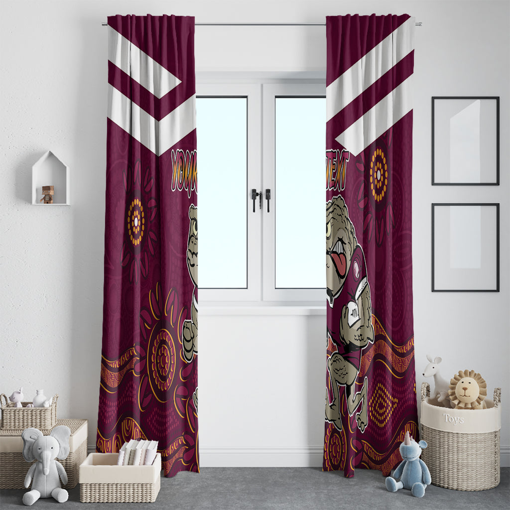 Custom QLD Maroons Cane Toad Blooded Aboriginal Inspired Window Curtain