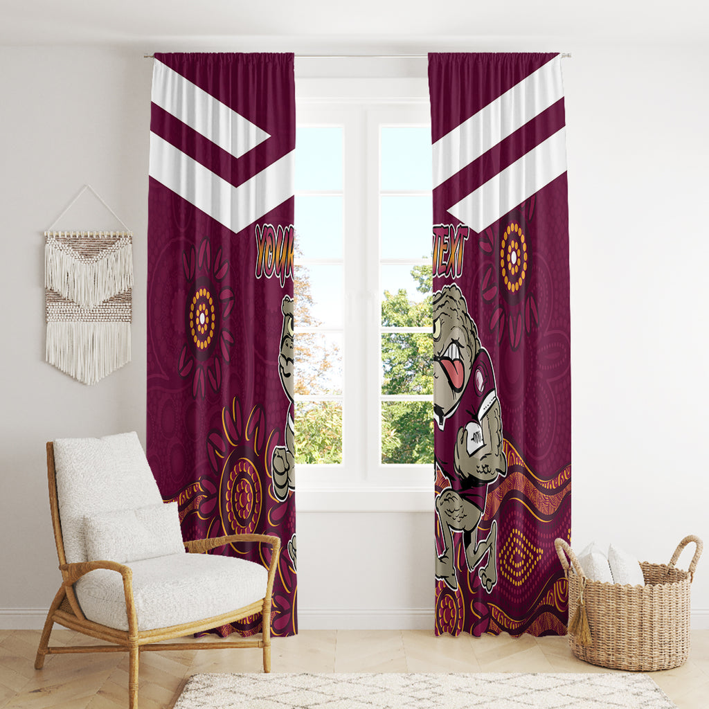 Custom QLD Maroons Cane Toad Blooded Aboriginal Inspired Window Curtain