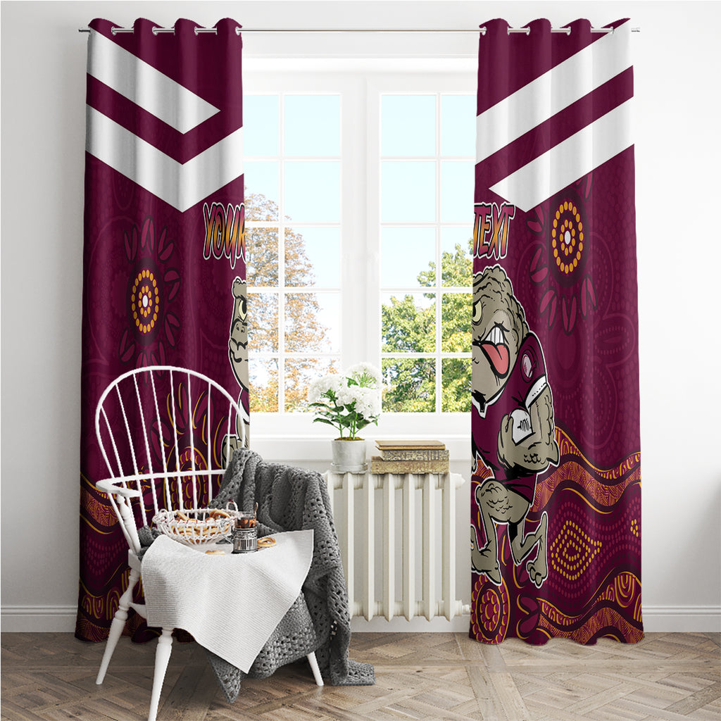 Custom QLD Maroons Cane Toad Blooded Aboriginal Inspired Window Curtain