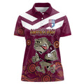 Custom QLD Maroons Cane Toad Blooded Aboriginal Inspired Women Polo Shirt