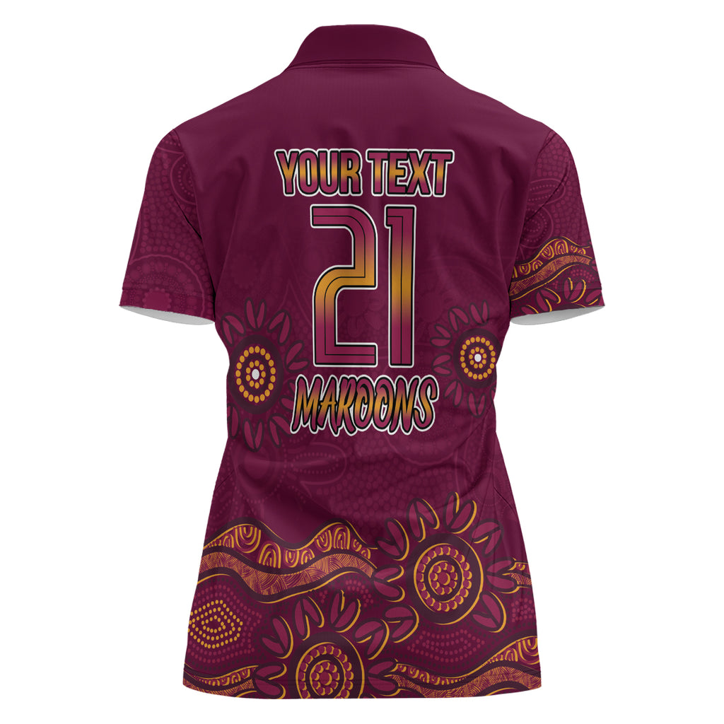 Custom QLD Maroons Cane Toad Blooded Aboriginal Inspired Women Polo Shirt