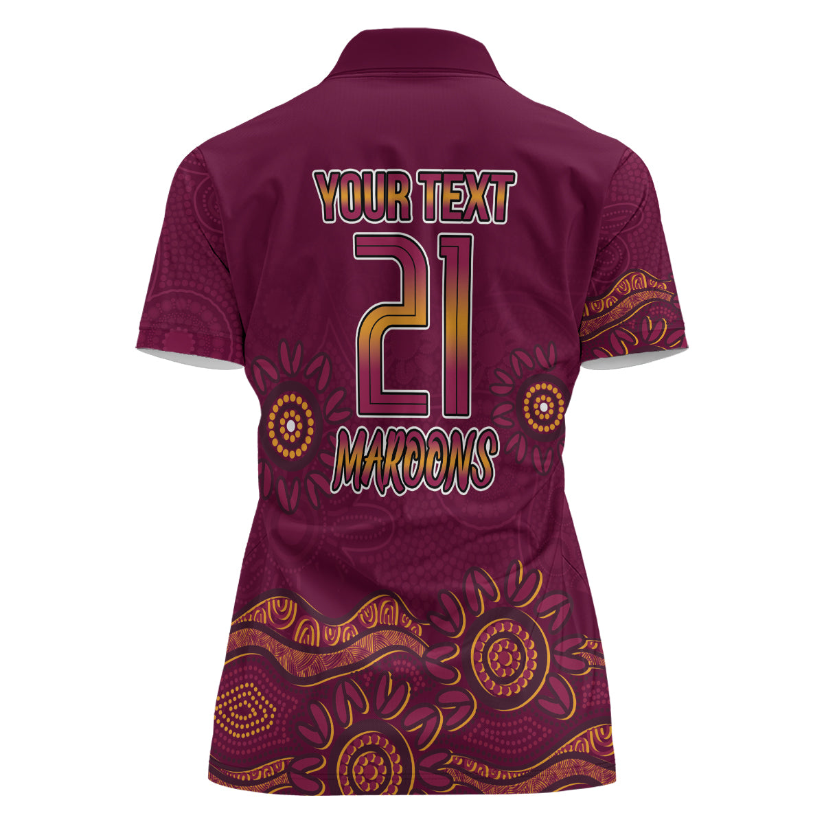 Custom QLD Maroons Cane Toad Blooded Aboriginal Inspired Women Polo Shirt