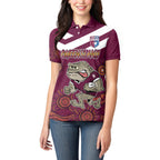Custom QLD Maroons Cane Toad Blooded Aboriginal Inspired Women Polo Shirt