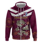 Custom QLD Maroons Cane Toad Blooded Aboriginal Inspired Zip Hoodie