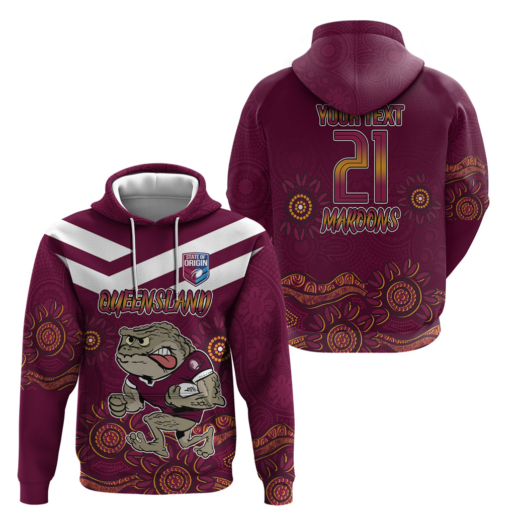 Custom QLD Maroons Cane Toad Blooded Aboriginal Inspired Zip Hoodie