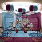 Custom QLD Cane Toad and NSW Cockroach Back Car Seat Cover Aboriginal Inspired Together