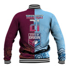 Custom QLD Cane Toad and NSW Cockroach Baseball Jacket Aboriginal Inspired Together