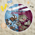 Custom QLD Cane Toad and NSW Cockroach Beach Blanket Aboriginal Inspired Together