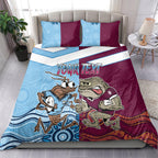Custom QLD Cane Toad and NSW Cockroach Bedding Set Aboriginal Inspired Together