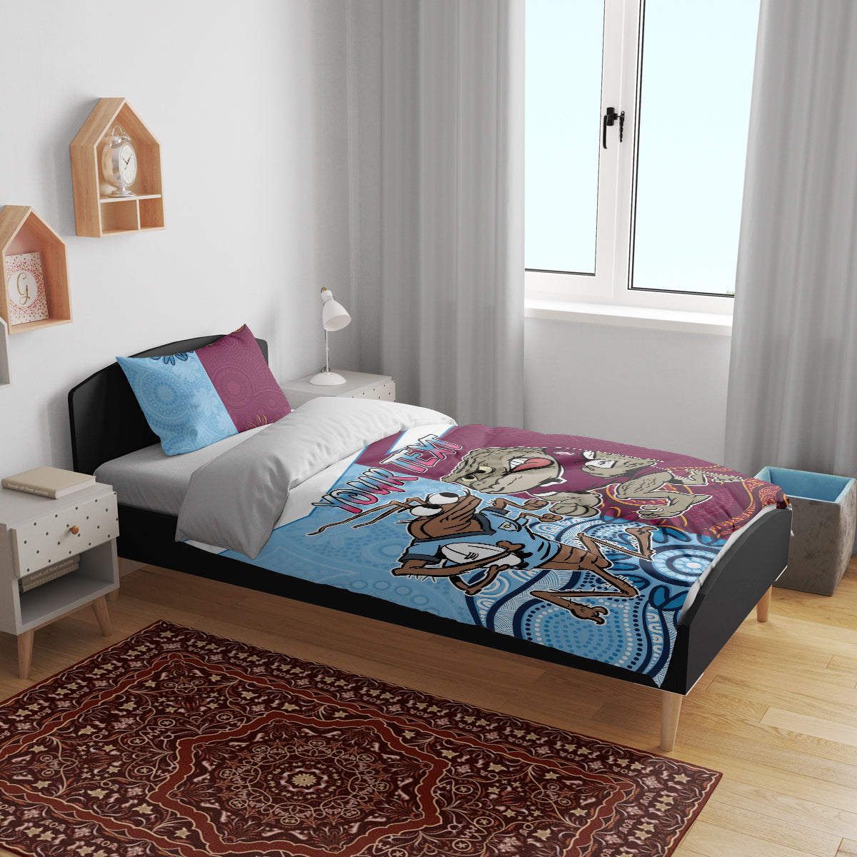 Custom QLD Cane Toad and NSW Cockroach Bedding Set Aboriginal Inspired Together