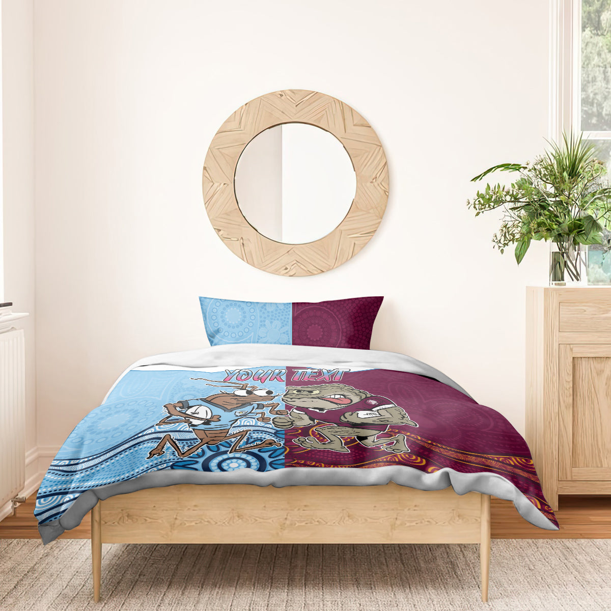 Custom QLD Cane Toad and NSW Cockroach Bedding Set Aboriginal Inspired Together