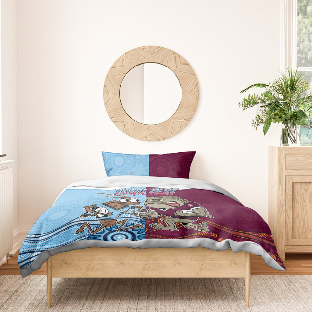 Custom QLD Cane Toad and NSW Cockroach Bedding Set Aboriginal Inspired Together